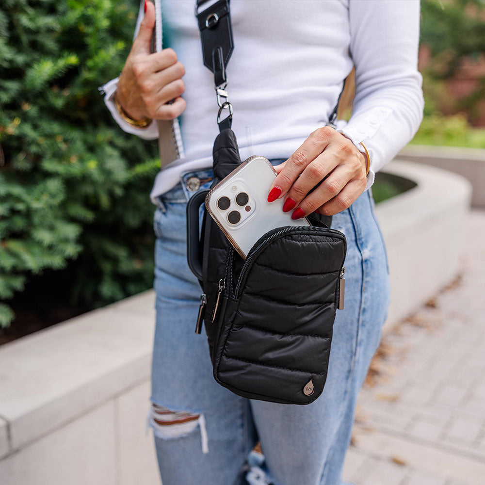 HydroBag® HANDLE™- Black Matte with Vegan Leather Trimmed Strap