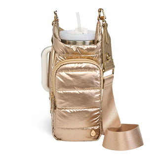 HydroBag® HANDLE™- Gold Shiny with Vegan Leather Trimmed Solid Strap