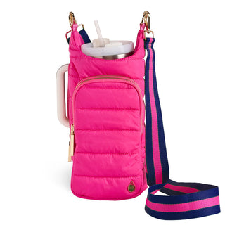 HydroBag® Handle™ - Bright Pink with Pink and Navy striped strap