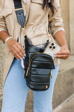 HydroBag® HANDLE™- Black Vegan Leather with Strap Bundle