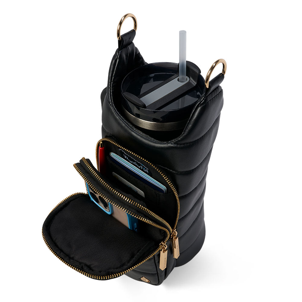 HydroBag® HANDLE™- Black Vegan Leather with Strap Bundle