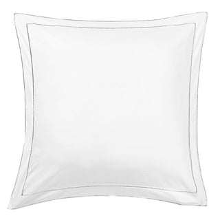 600 Thread Count Framed Sateen Embroidered Cotton Euro Sham Pair