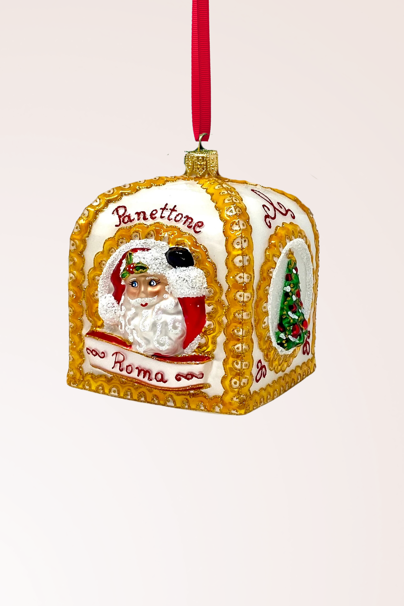 White Panettone Polish Glass Ornament