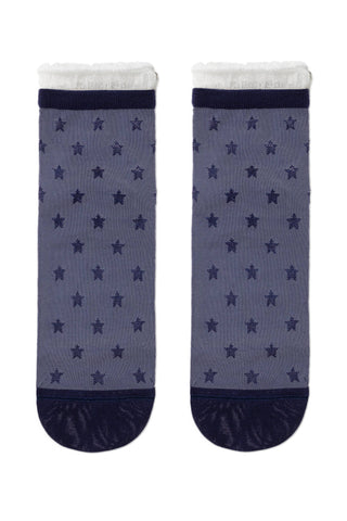 Conte Socks Classic - 491 Glossy Pattern and Decorative Transparent Mesh - By Baano