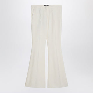 Flared Trousers In Ivory Viscose - By Baano