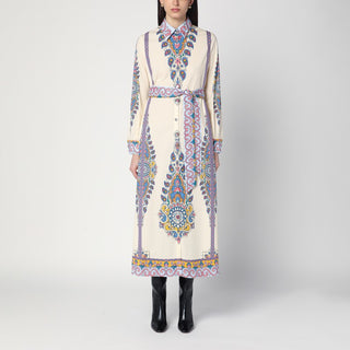 Cotton Chemise Dress With Paisley Print - By Baano