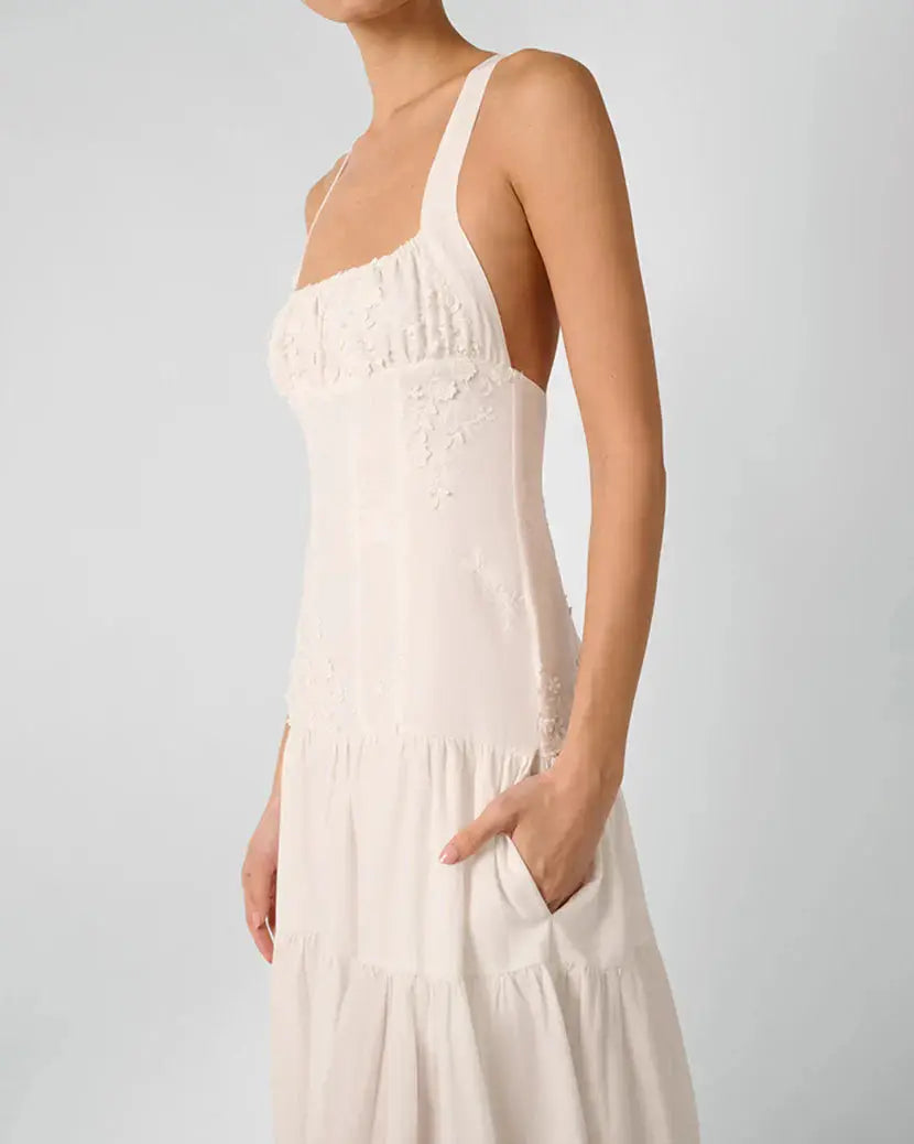 Ruched Cup Peplum Midi Dress