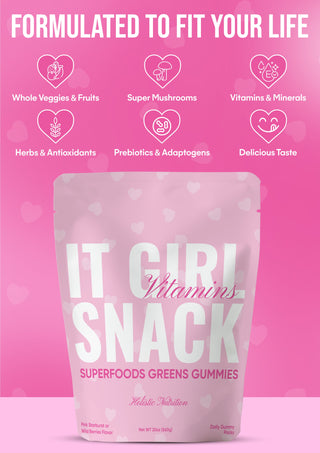 It Girl Snack - Superfoods Greens Gummies in Pink Starburst Flavor