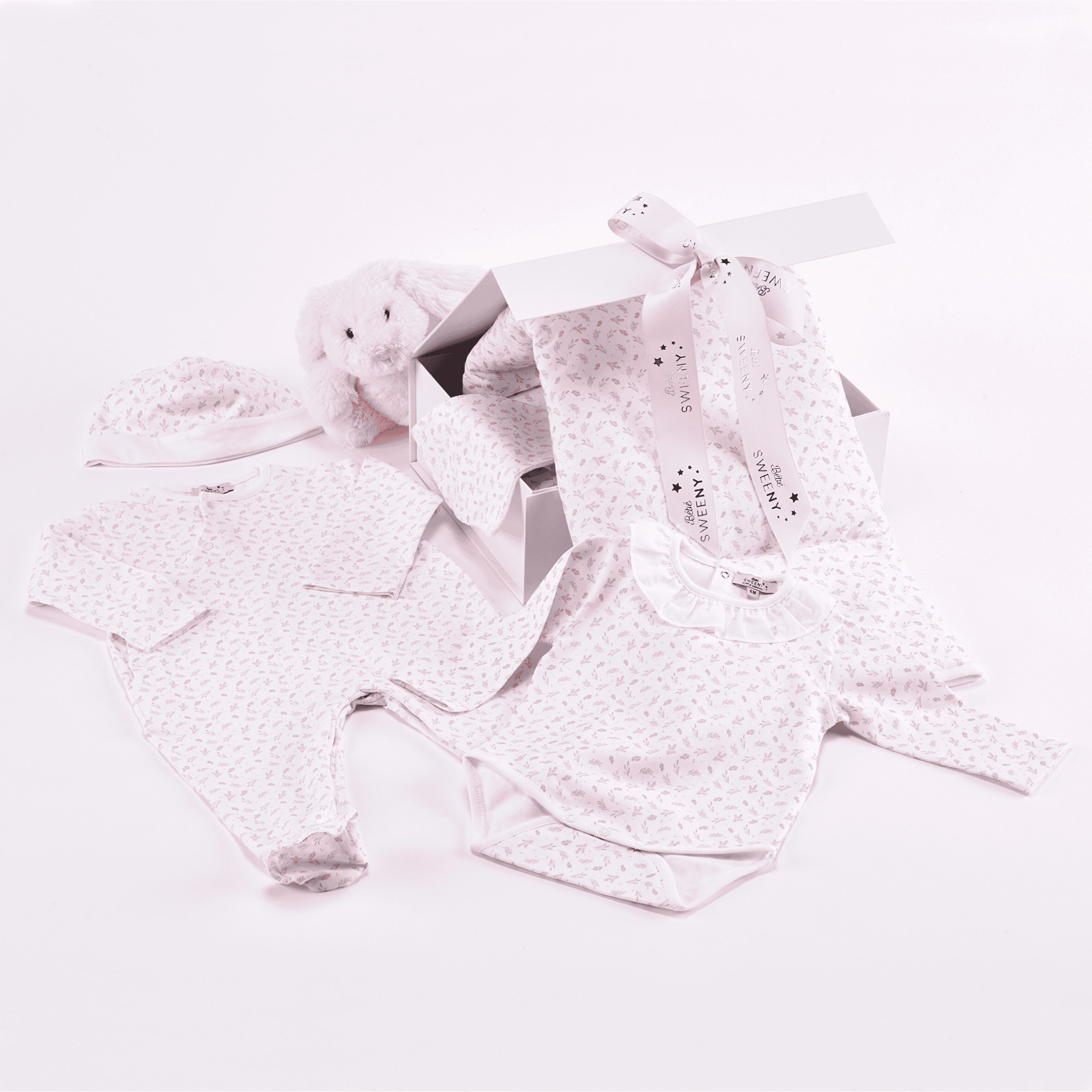 Baby Girls Pink Leaves Print Welcome Set (5)