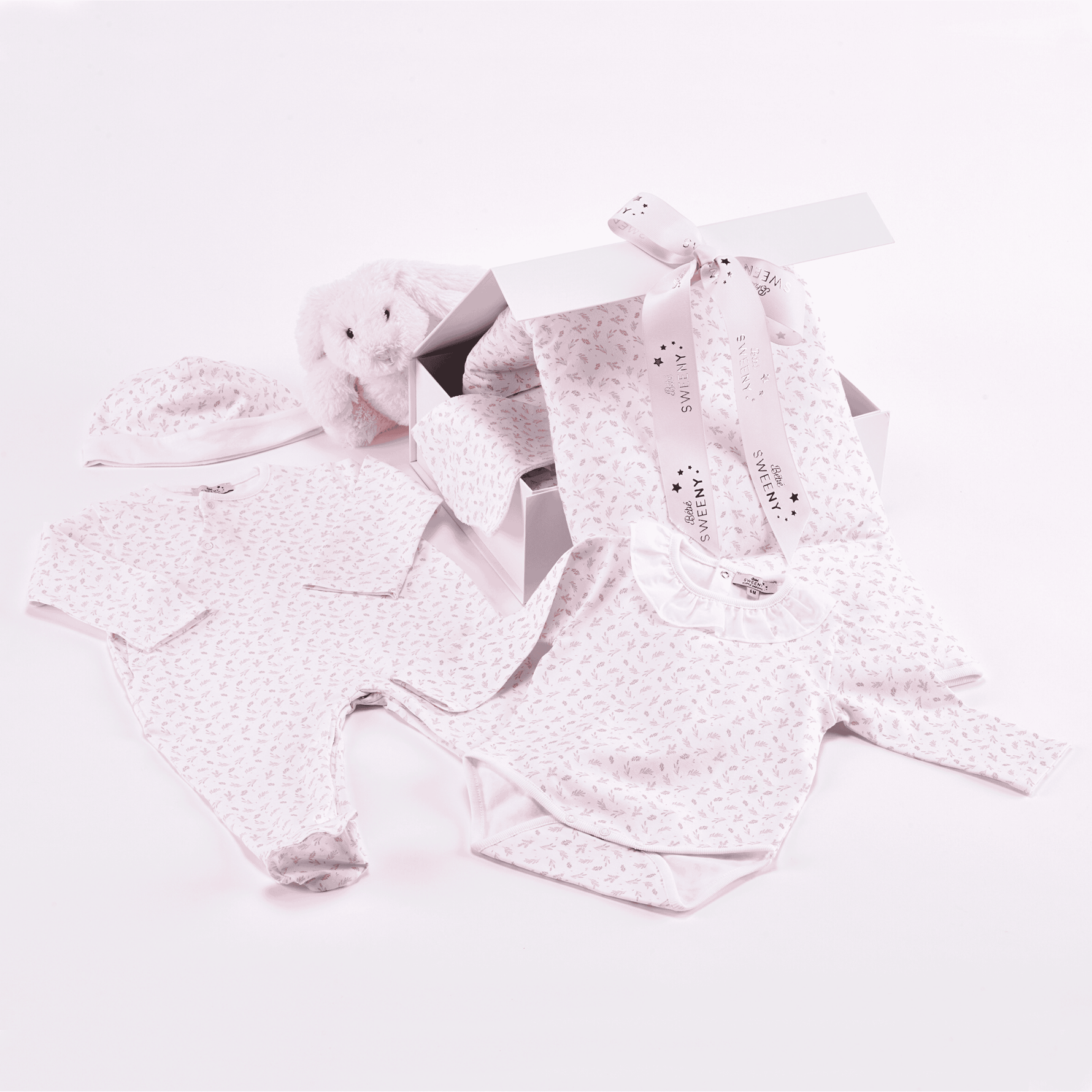 Baby Girls Pink Leaves Print Welcome Set (5)