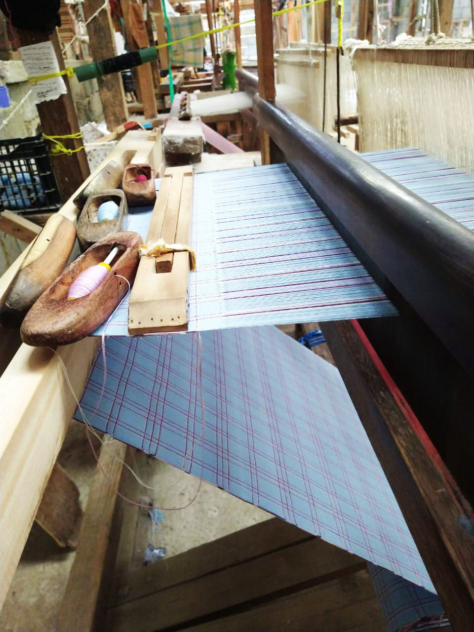 Chiapas Plaid Light Blue Pillow