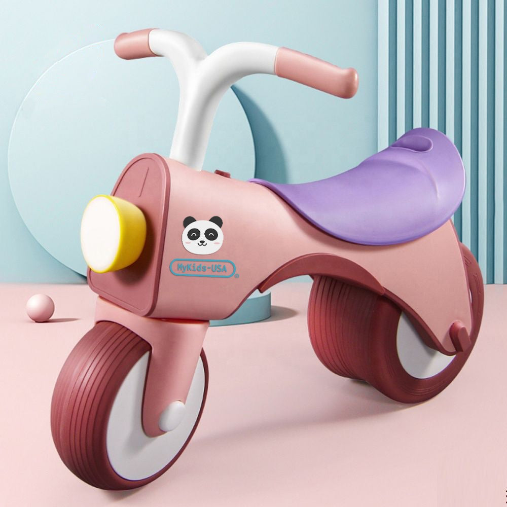 MyKids-USA 5-in-1 Musical Balance Bike – Wide Wheels, Lights & Anti-Rollover Safety.