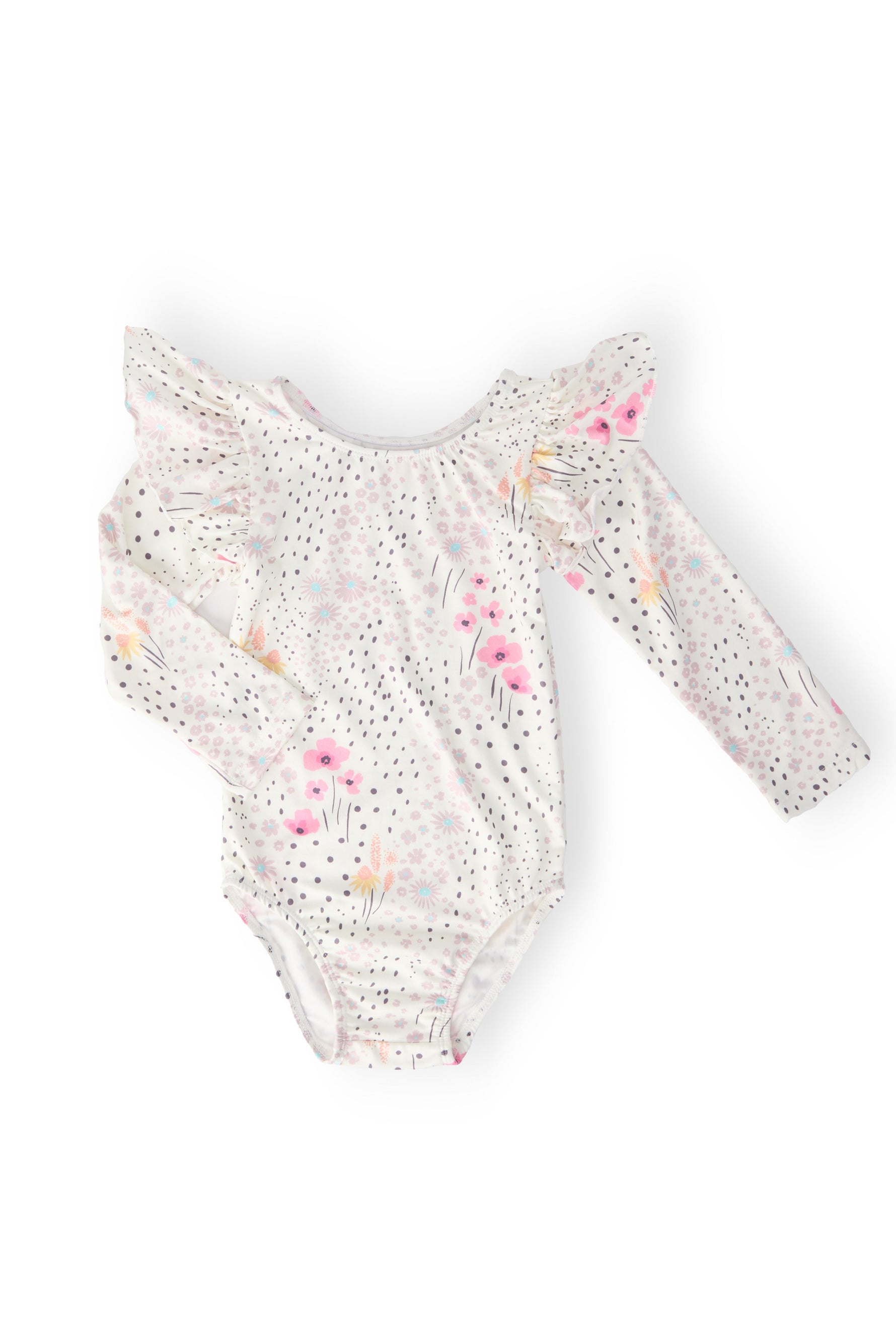 Whimsical Wildflowers L/S Flutter Sleeve Leotard