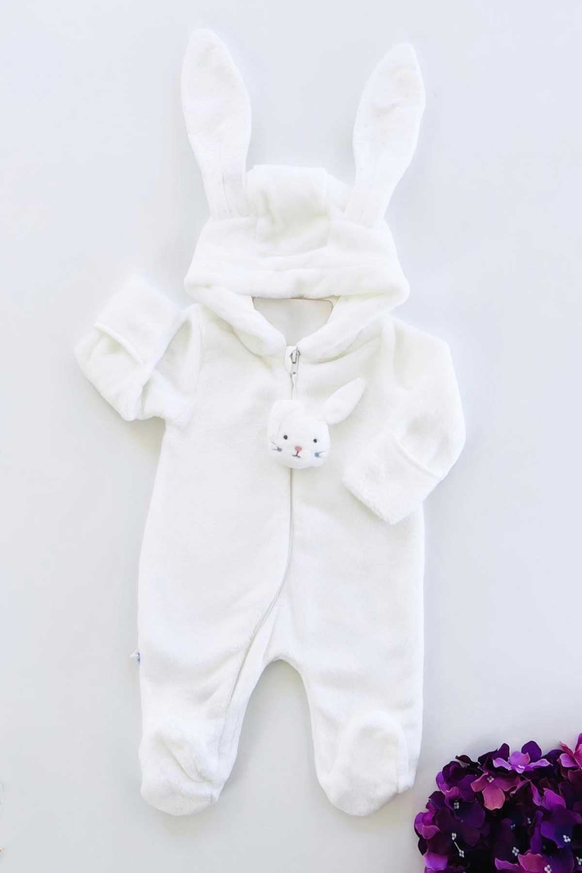 White Bunny Hooded Jumpsuit - By Baano
