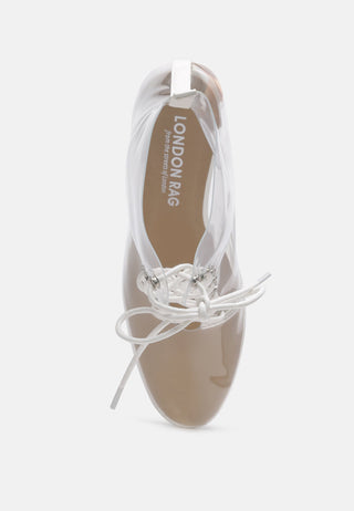 toni clear lace-up ankle boots with block heel