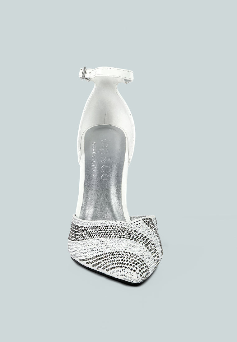 Nobles Rhinestone Patterned Stiletto Sandals