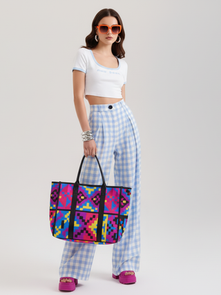 Wide-Leg Plaid Pants, Upper East Side | Women - BYMANYC ® New York