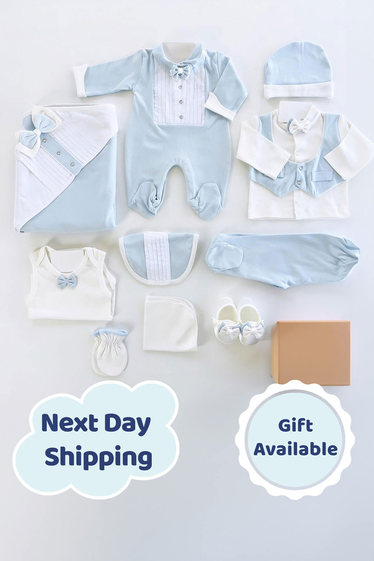 William Newborn Coming Home Set (10 pcs) - By Baano