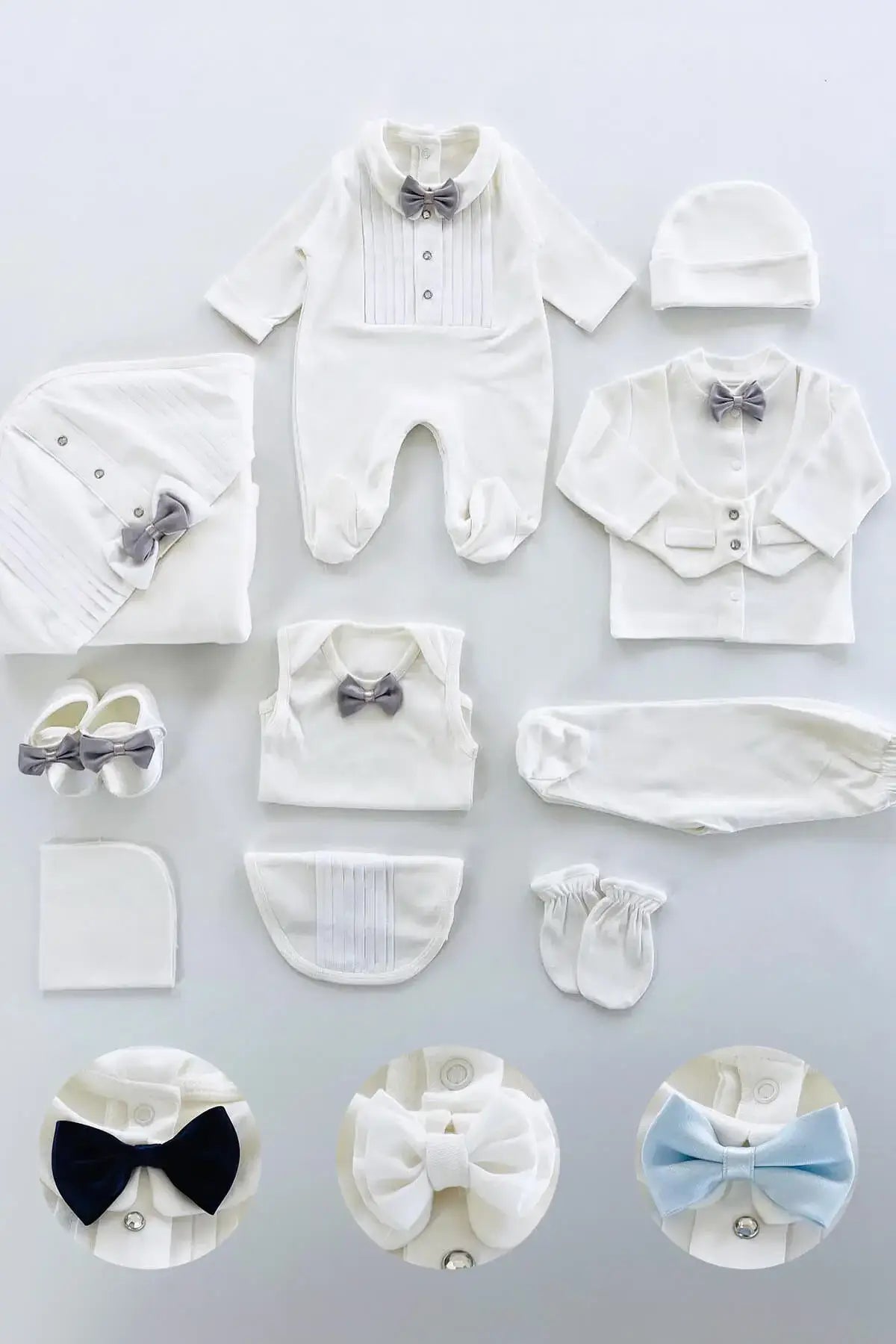 William Newborn White Coming Home Set (10 pcs) - By Baano