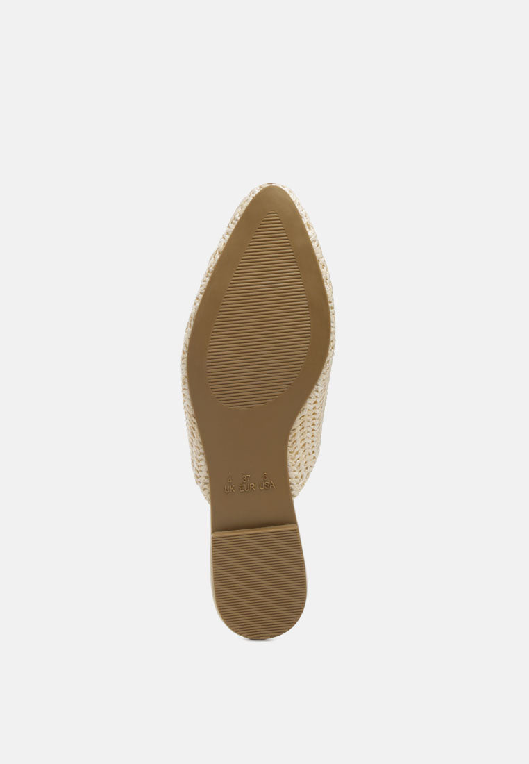 Straw Very Woven Raffia Mules