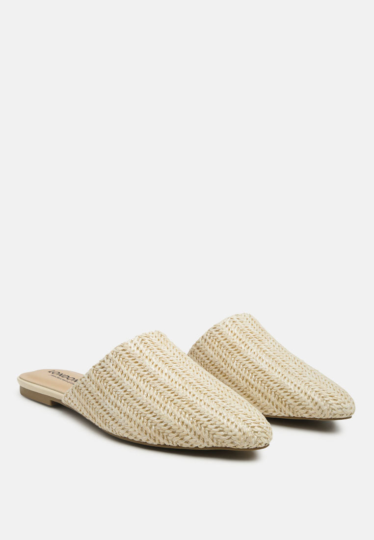 Straw Very Woven Raffia Mules