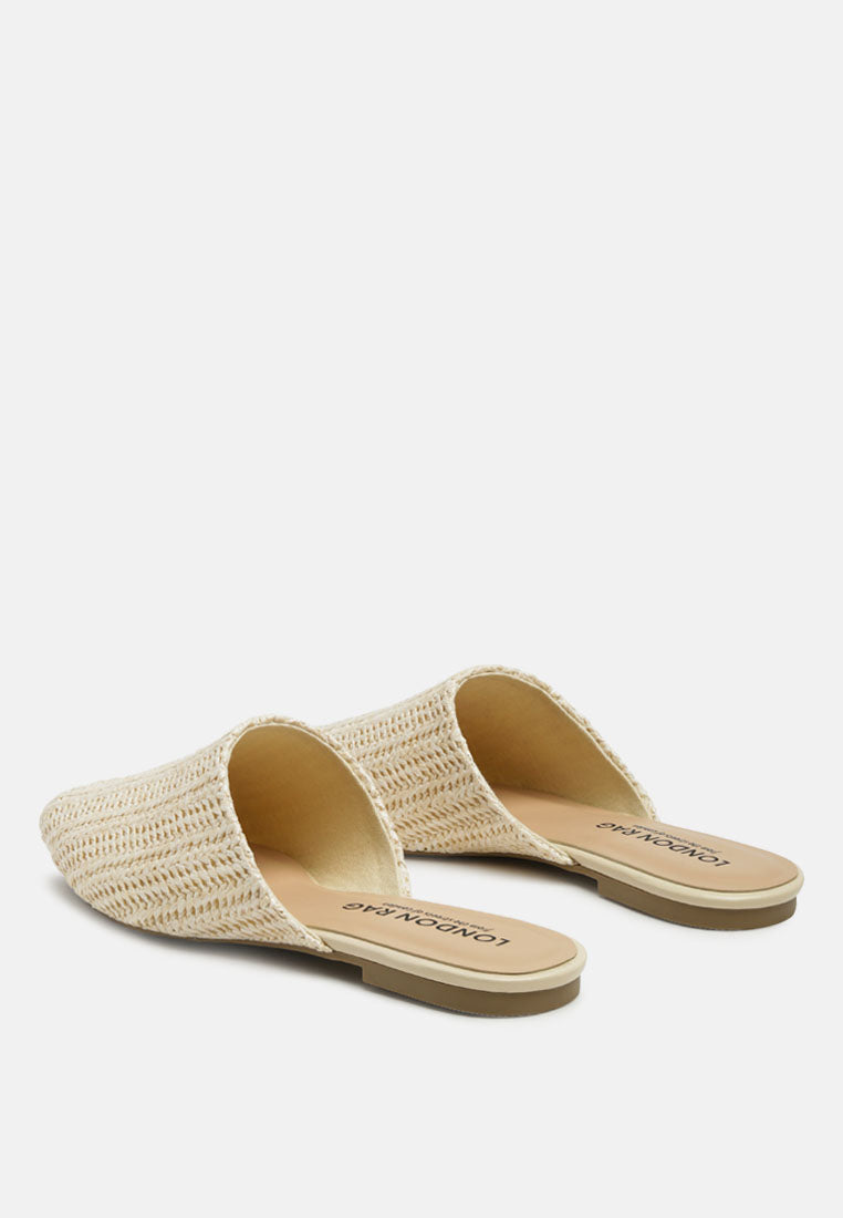 Straw Very Woven Raffia Mules
