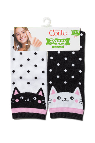 Socks Cotton Conte Happy 174 - Cats - By Baano
