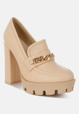 Y2K Chunky High Block Heeled Loafers