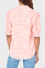 Sia Elbow Sleeve Crochet Trim Blouse - By Baano