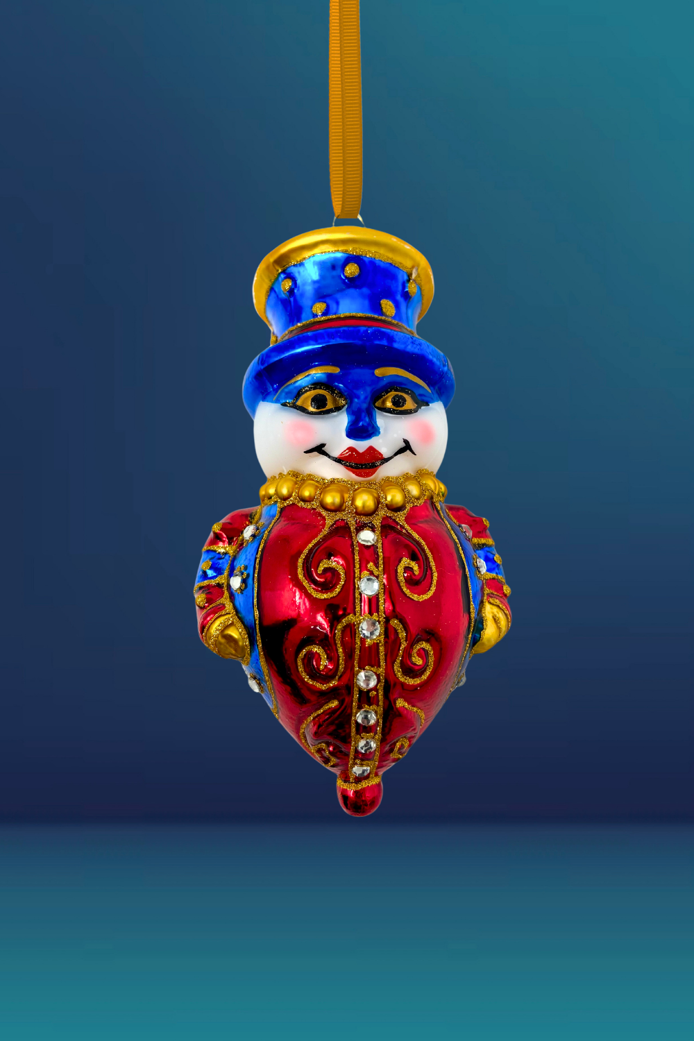 Yule Bandit Snowman Glass Ornament