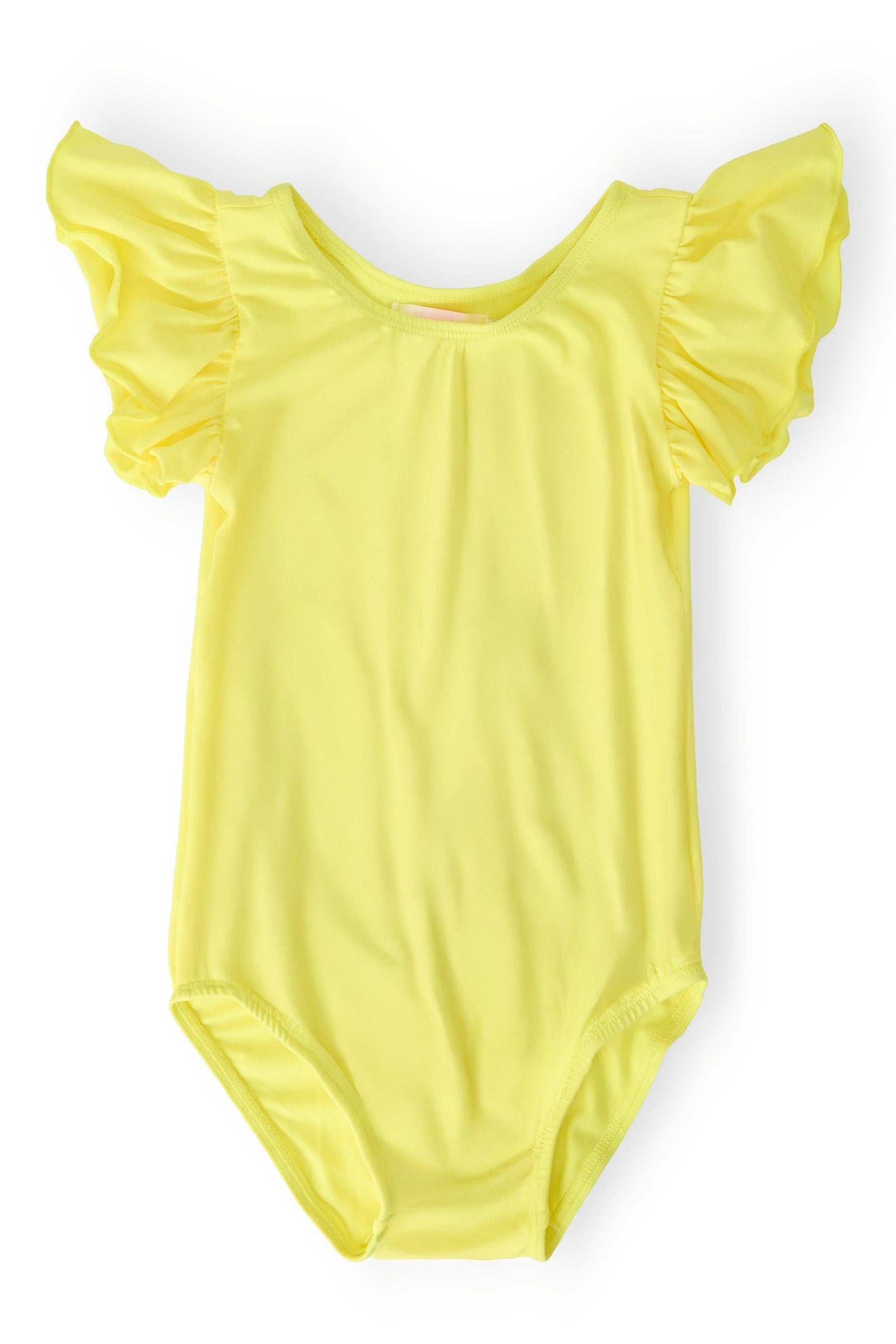 Yellow S/S Flutter Sleeve Leotard