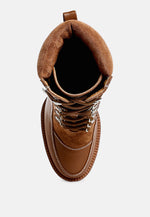 Yeti High Heel Lace Up Biker Boots