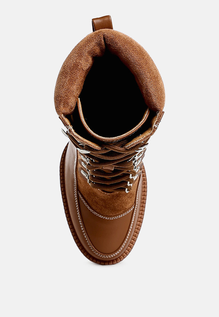 Yeti High Heel Lace Up Biker Boots