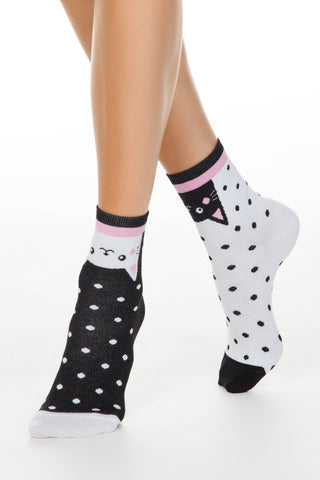 Socks Cotton Conte Happy 174 - Cats - By Baano