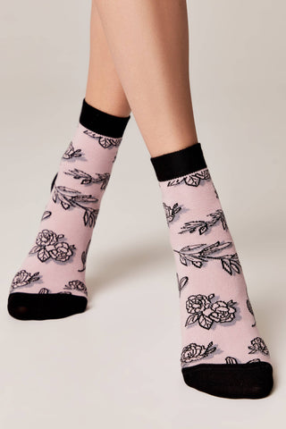 Conte Cotton Socks Classic - 435 Flowers With Shadow - By Baano