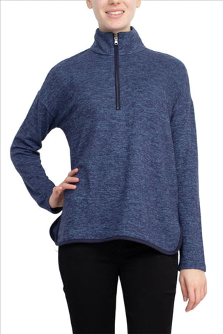 Cable & Guage High Neck Long Sleeve Knit Top - By Baano