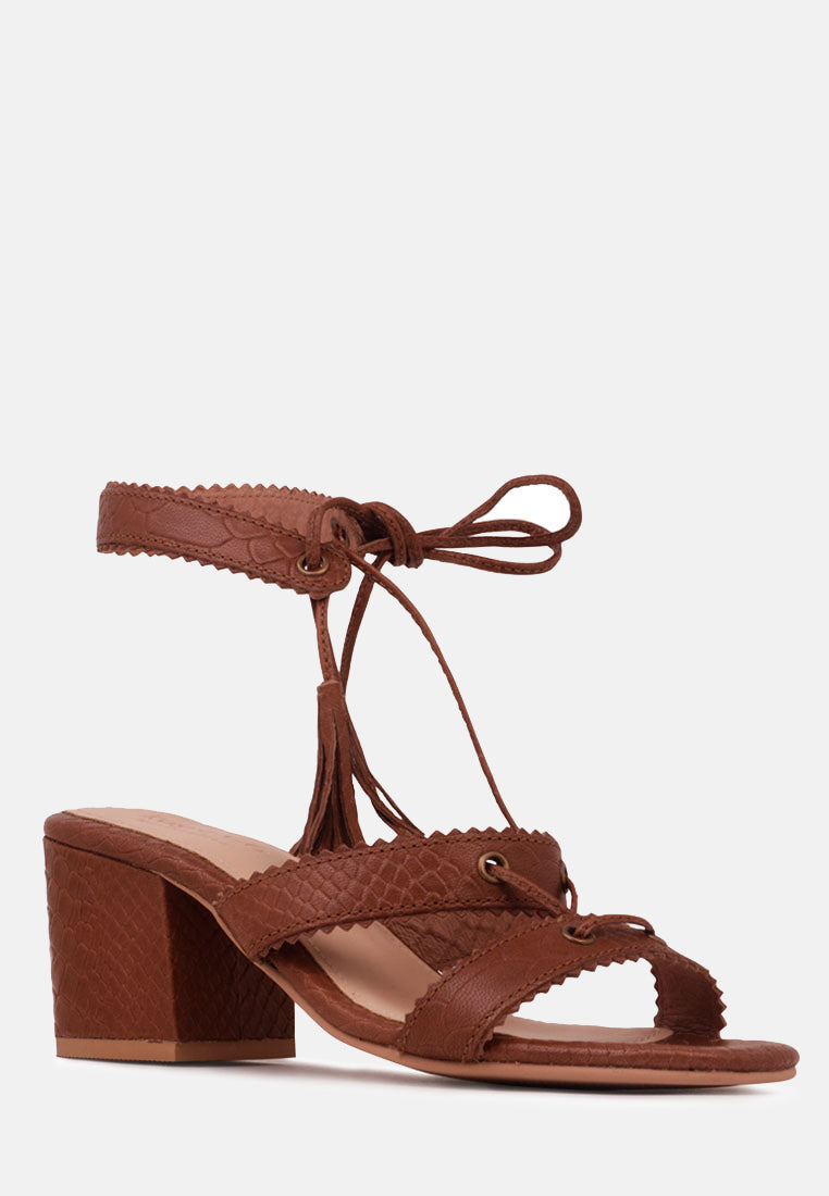 Zena Croc Texture Leather Sandal