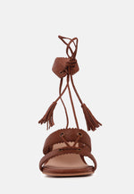 Zena Croc Texture Leather Sandal