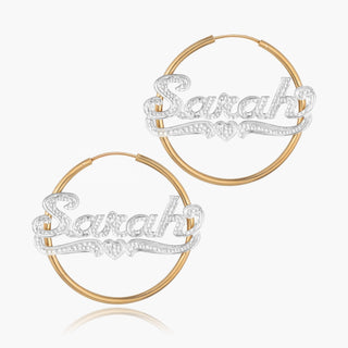 Mini Frosted Hoop Name Earrings