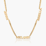 Three Name Necklace w/ Cuban Chain