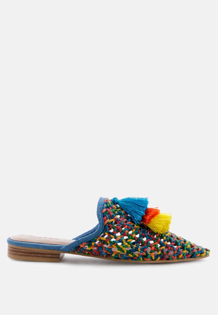 Zooey Colorful Woven Flat Mules