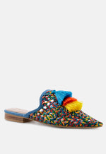Zooey Colorful Woven Flat Mules