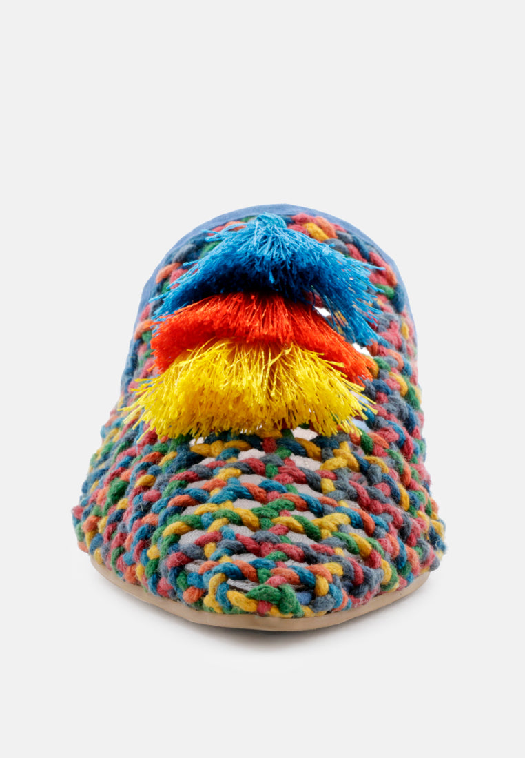 Zooey Colorful Woven Flat Mules