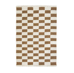 Zapotec Checkered Rug in Umber & Ivory