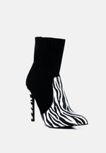 Teagan Pointed Toe Stretch High Heeled Ankle Boots