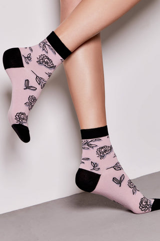 Conte Cotton Socks Classic - 435 Flowers With Shadow - By Baano
