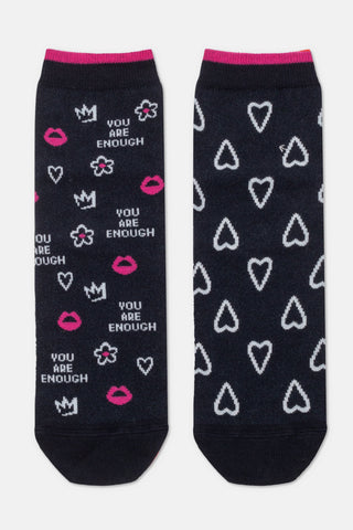 Socks Cotton Conte Happy 373 - You Are Enough - By Baano
