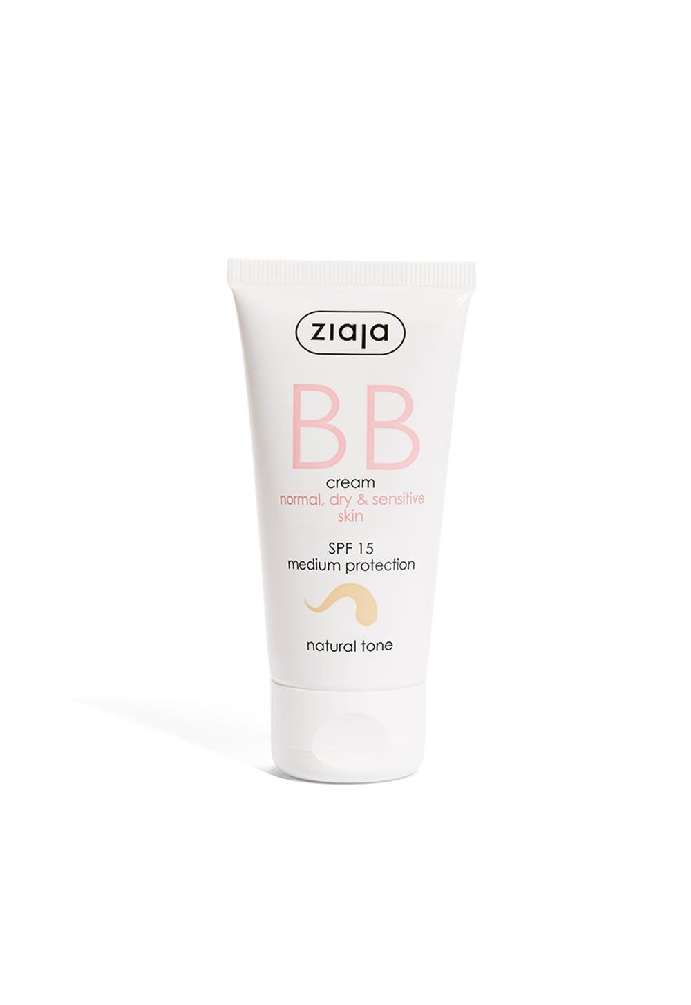 Ziaja BB Cream Natural Tone SPF15 for Normal, Dry and Sensitive Skin 50ml - By Baano