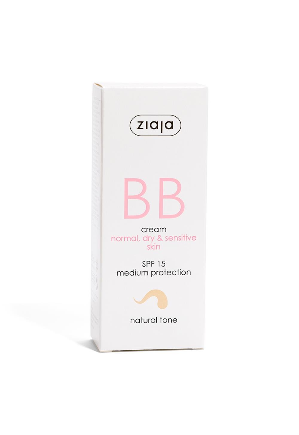 Ziaja BB Cream Natural Tone SPF15 for Normal, Dry and Sensitive Skin 50ml - By Baano