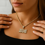 Luxe Pavé Letter Necklace